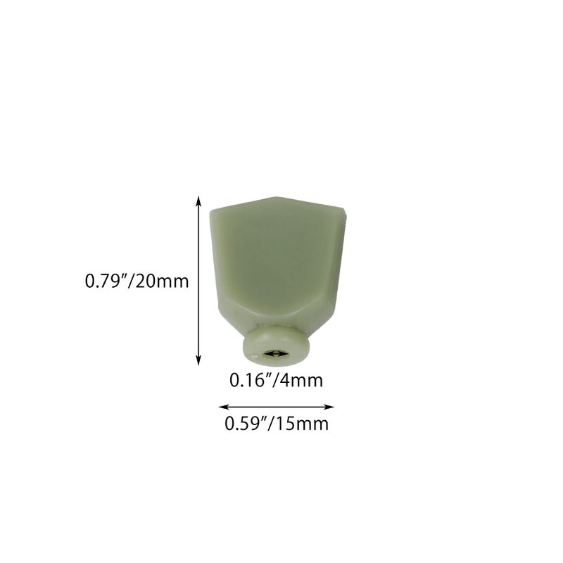 VOBRAMY Light Green Plastic Tuning Key Buttons Machine Head Buttons Replacement for Guitar Pack of 6 - Image 4
